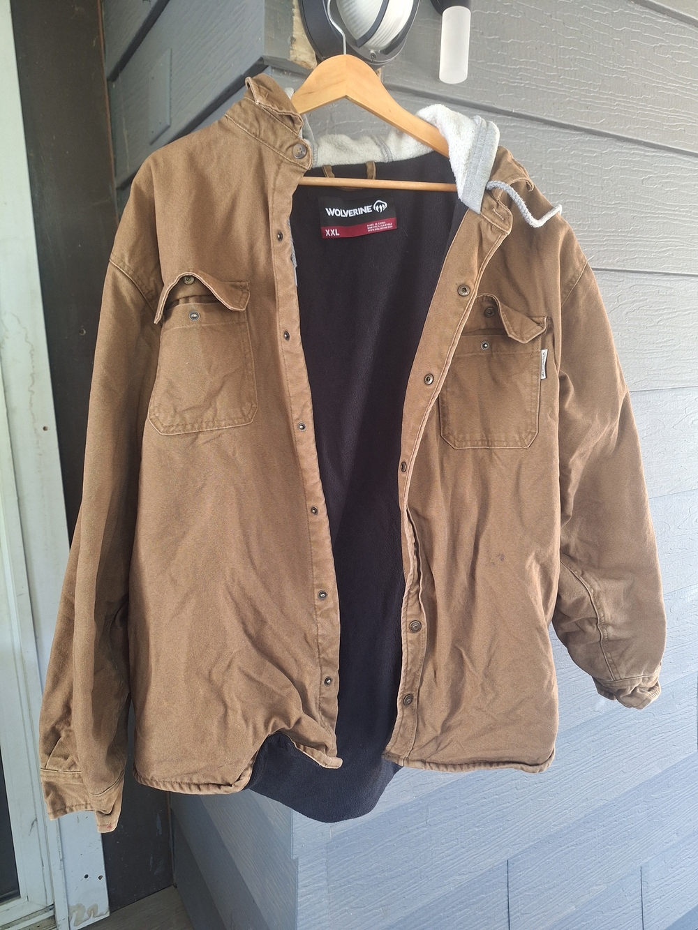 Wolverine Men's Brown Hooded Work Jacket